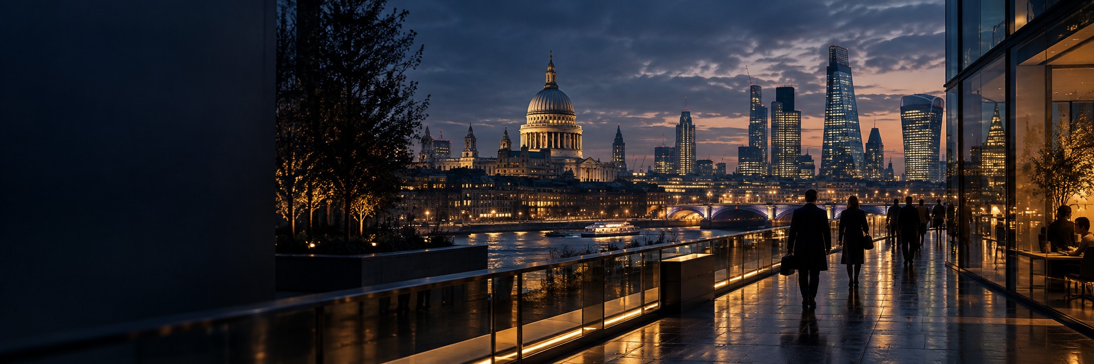 Premium London skyline and city banking atmosphere