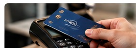 Contactless card being used on a payment terminal